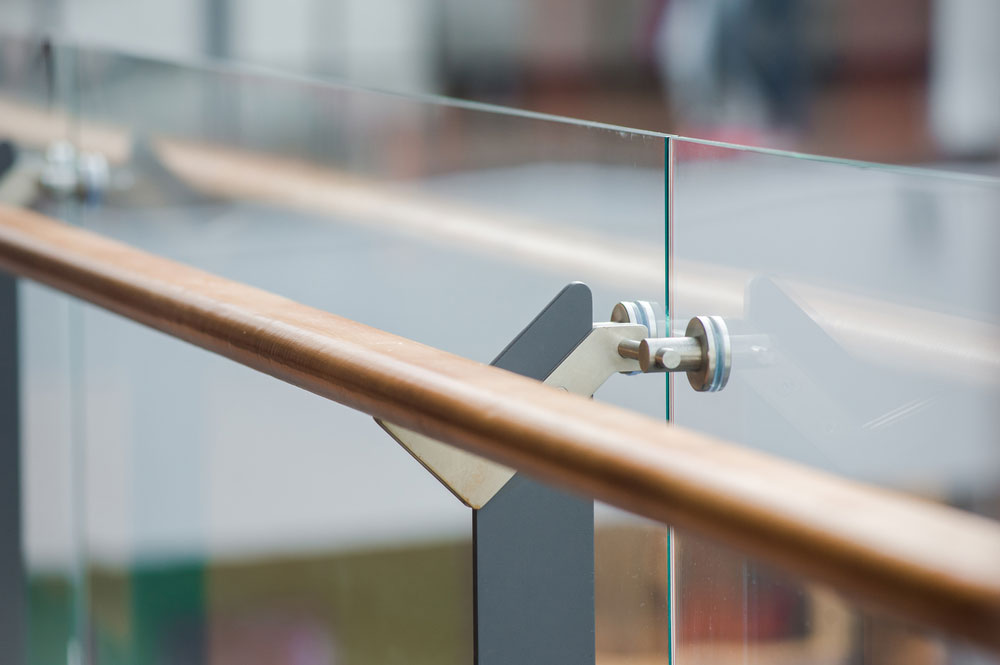 Custom glass handrail